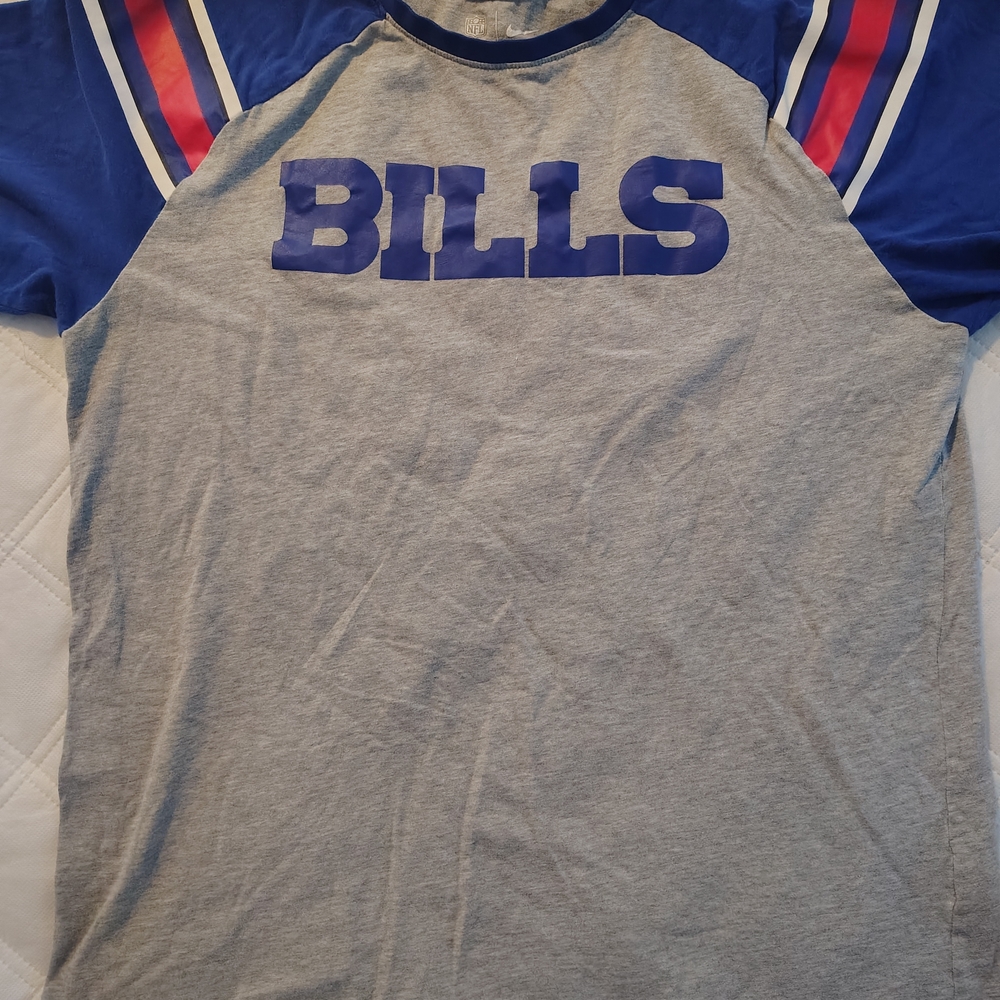 NFL Bills Blue and Gray Short Sleeve Tee